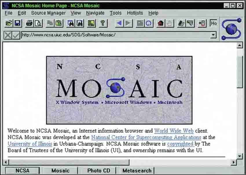 Первый браузер NCSA Mosaic