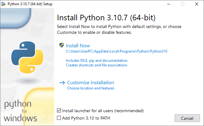 Инсталляция Python в Windows